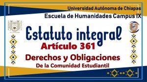 Articulo 361: Derechos y Obligaciones de la Comunidad Estudiantil
