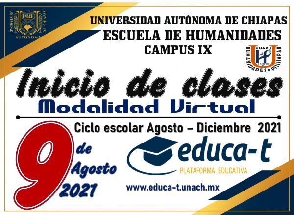 Inicio de clases ciclo agosto - diciembre 2021