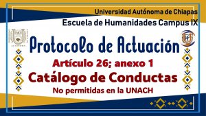 Protocolo de Actuación: Catálogo de Conductas